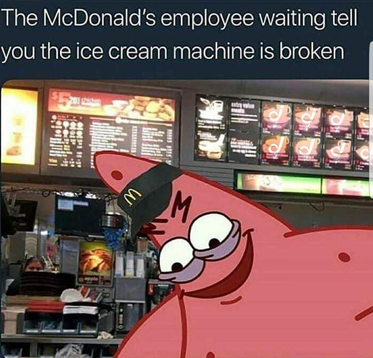 McDonalds ice cream machine is down