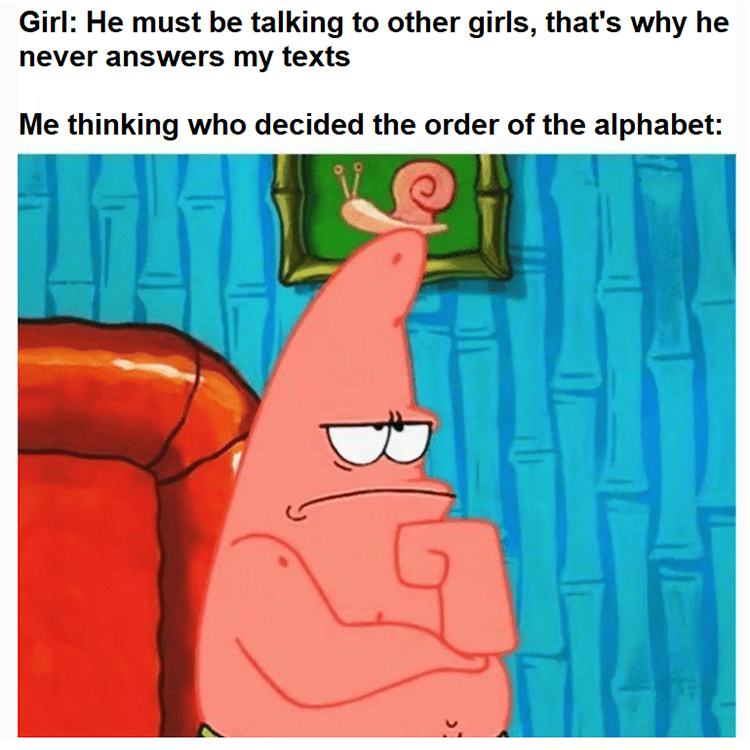 Patrick thinking meme