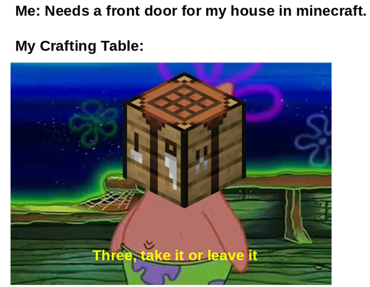Patrick minecraft meme