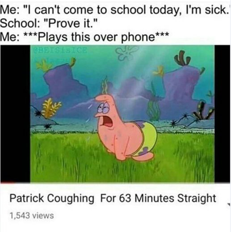Patrick coughing meme