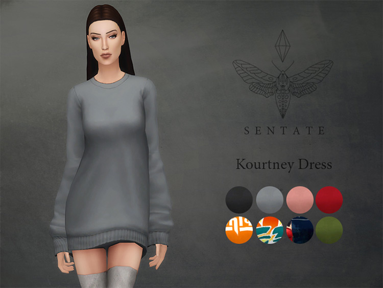 Kourtney Sweater Dress for Sims 4