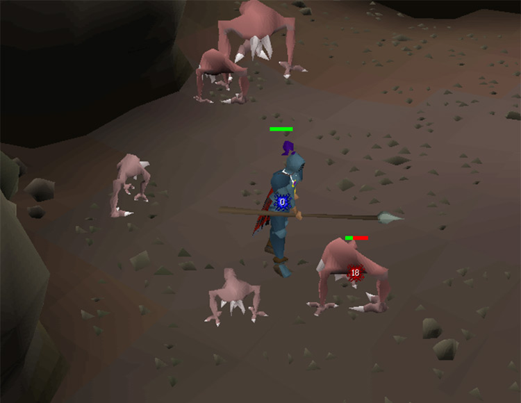 Battling Turoths with Leaf-Bladed Spear in OSRS
