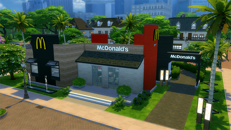 Magnolia Promenade McDonald’s Bonus Lot / Sims 4
