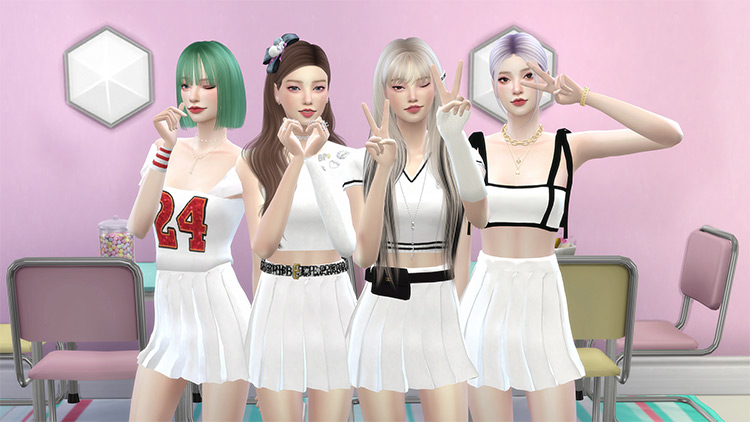 Blackpink Ice Cream Outfits for The Sims 4