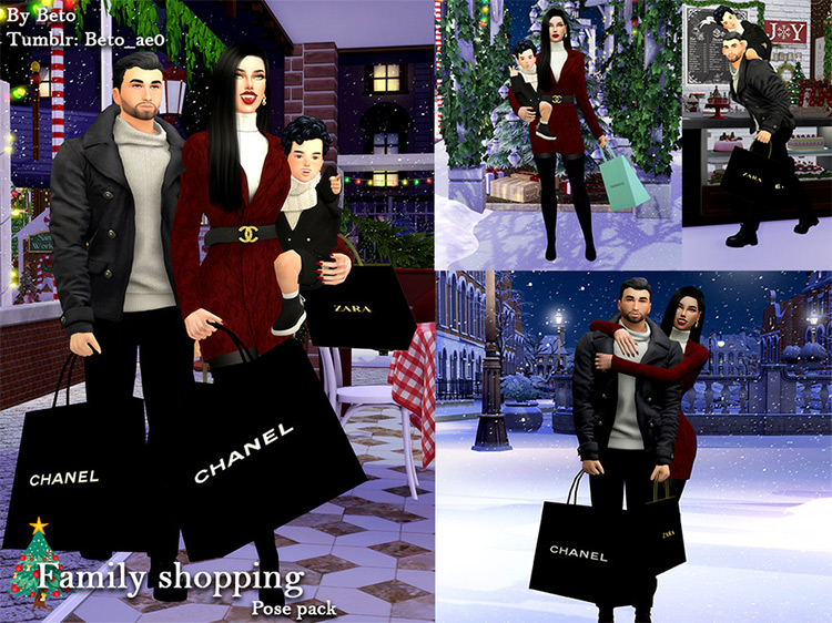 Family Shopping Pose Pack for The Sims 4