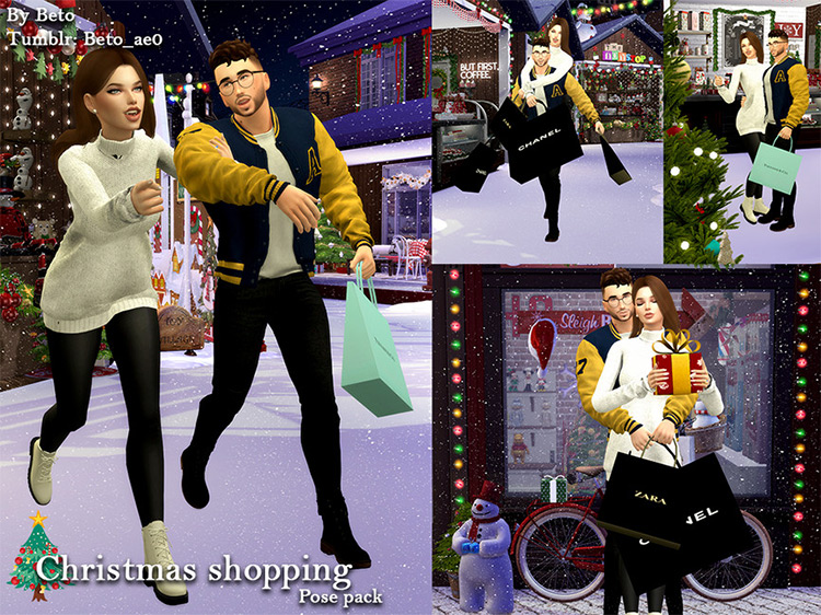 Christmas Shopping Pose Pack / Sims 4 CC