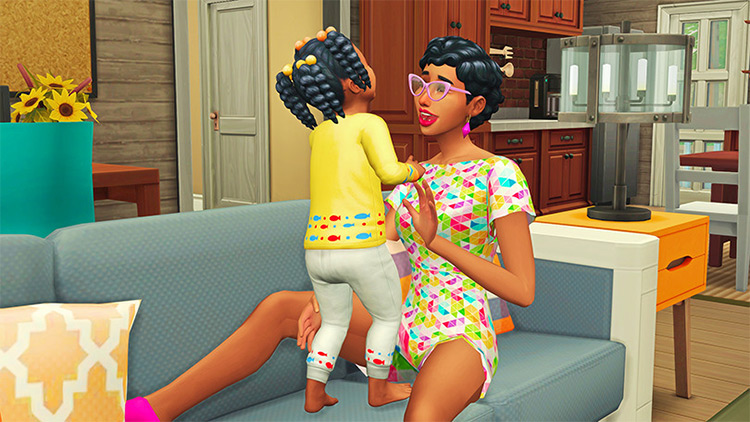 Mommy & Toddler Laughing Pose Pack for The Sims 4