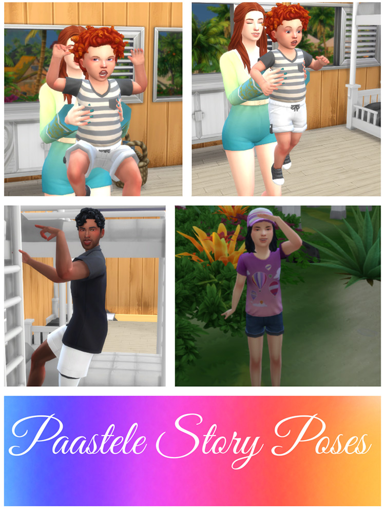 Paastele Story Poses Set for The Sims 4
