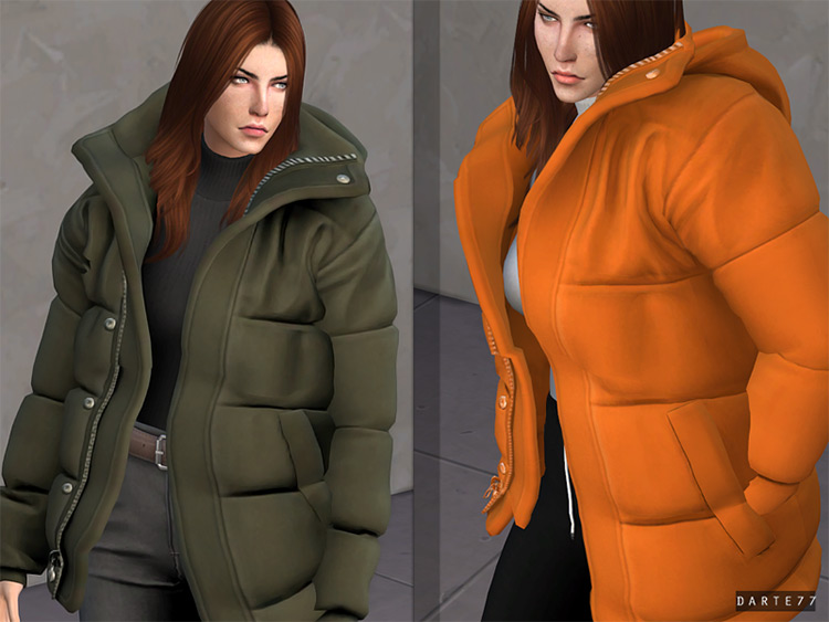 Oversized Puffer Jacket / Sims 4 CC