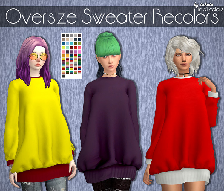 Oversized Sweater Recolors / TS4 CC