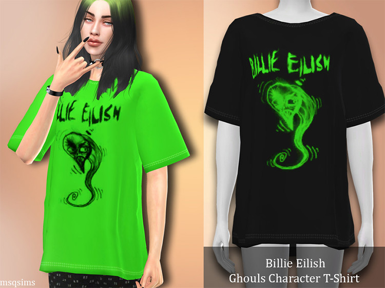 Billie Eilish Ghouls Character T-Shirt for The Sims 4