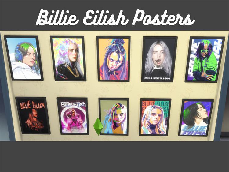 Billie Eilish Wall Poster Set / TS4 CC