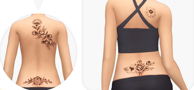 Best Flower Tattoos CC For The Sims 4 (All Free)