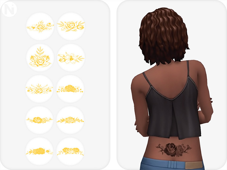 Random Flowers Tattoos Set for The Sims 4