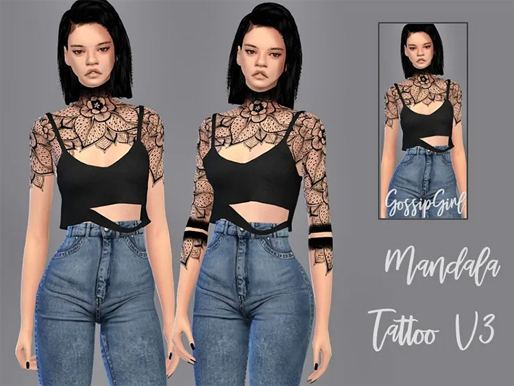 Best Flower Tattoos CC For The Sims 4  All Free    FandomSpot - 28