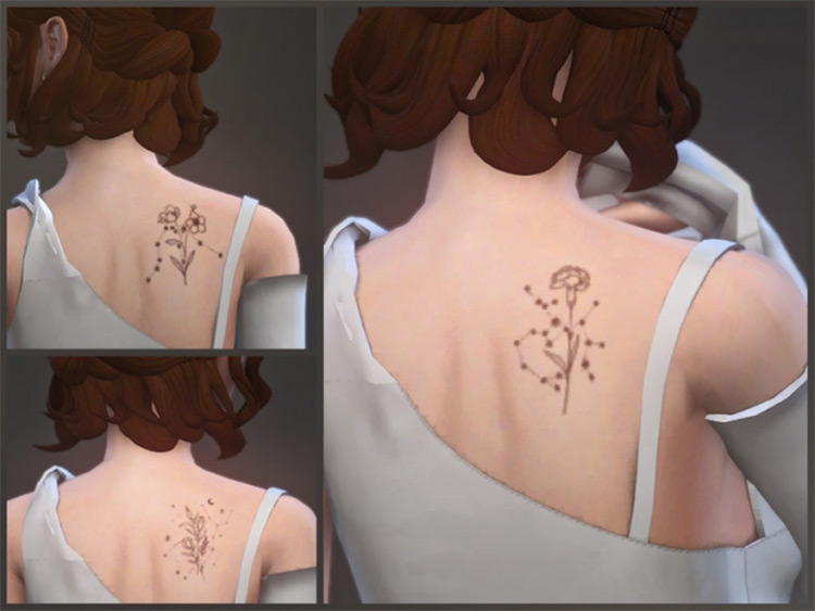 Floral Constellations Tattoos / Sims 4 CC
