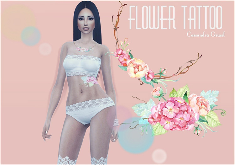 Flower Tattoo (Pack) Sims 4 CC