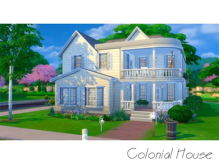 Colonial House (CC-Free) For The Sims 4
