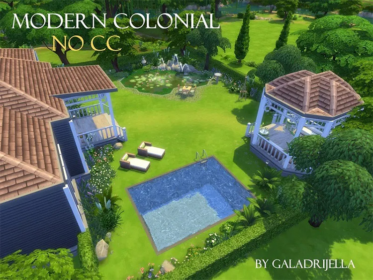 Modern Colonial House (CC-Free) TS4 Lot