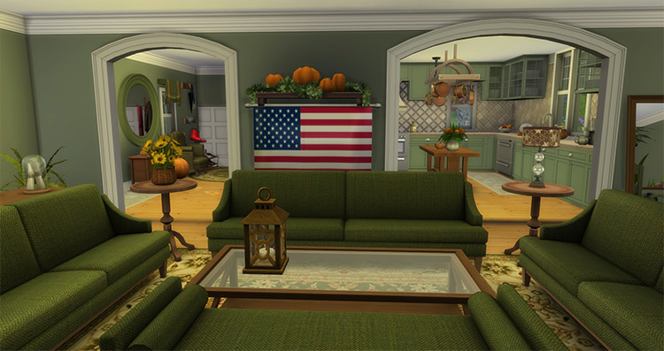 Autumnal Colonial Lot Preview / Sims 4