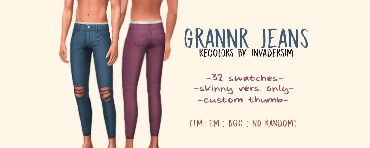 Grannr Male Jeans for The Sims 4