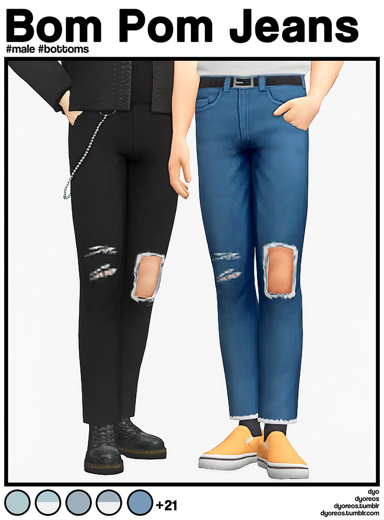 Bom Pom Jeans For Guys / TS4 CC