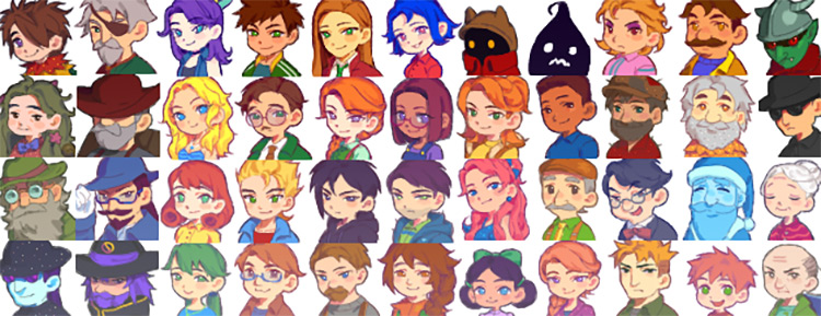 Dong’s Harvest Moon Character Portraits / Stardew Valley Mod