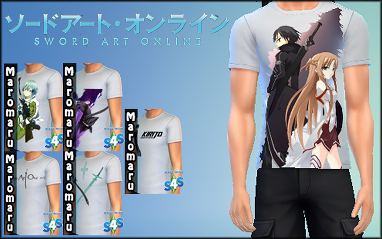 More Sword Art Online Tees for The Sims 4