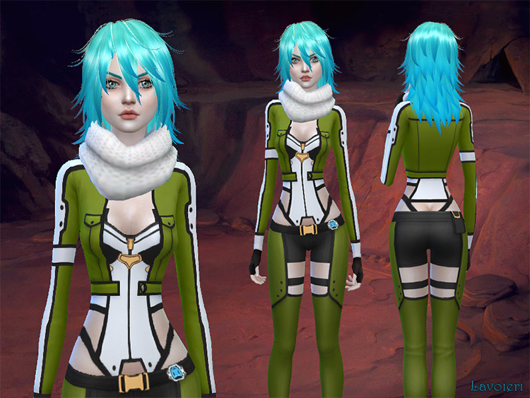 Sinon Outfit from SAO for The Sims 4