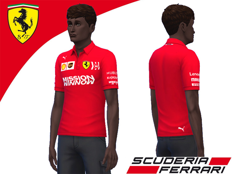Ferrari F1 Team Polo Shirts for The Sims 4