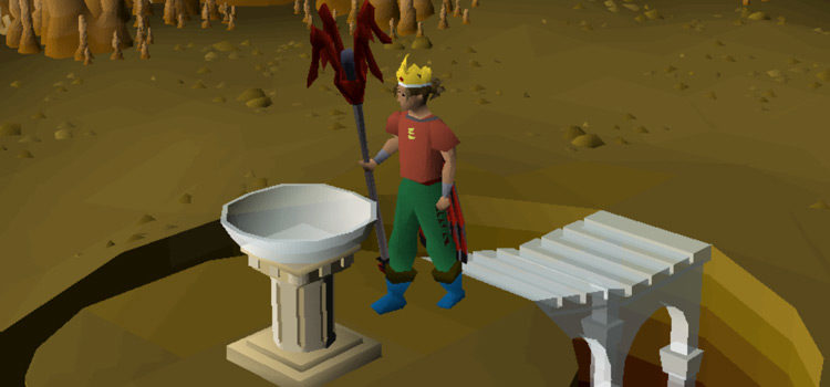 The Singing Bowl in Brimstail’s cave / OSRS