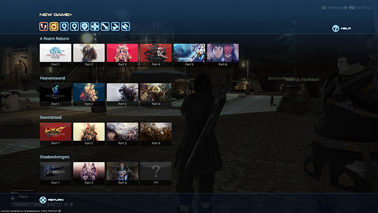 New Game Plus Selecting Chapters Screen / Final Fantasy XIV