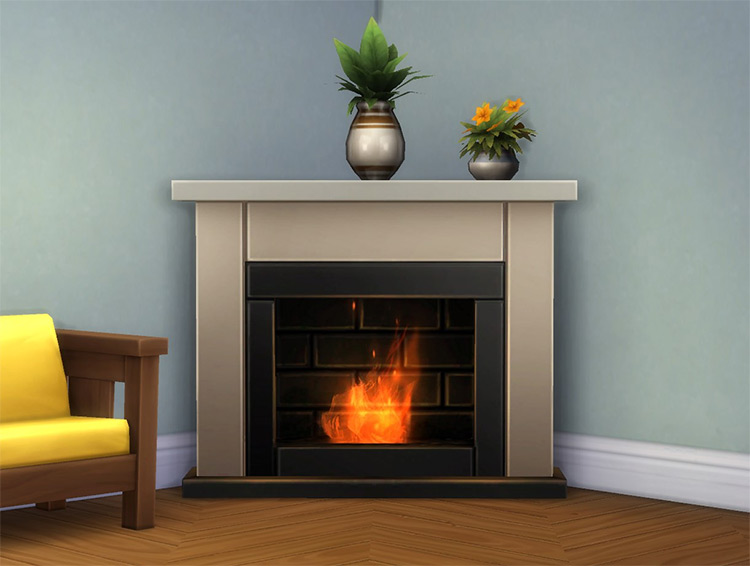 Diagonal “Heat Seeker” Fireplace for The Sims 4