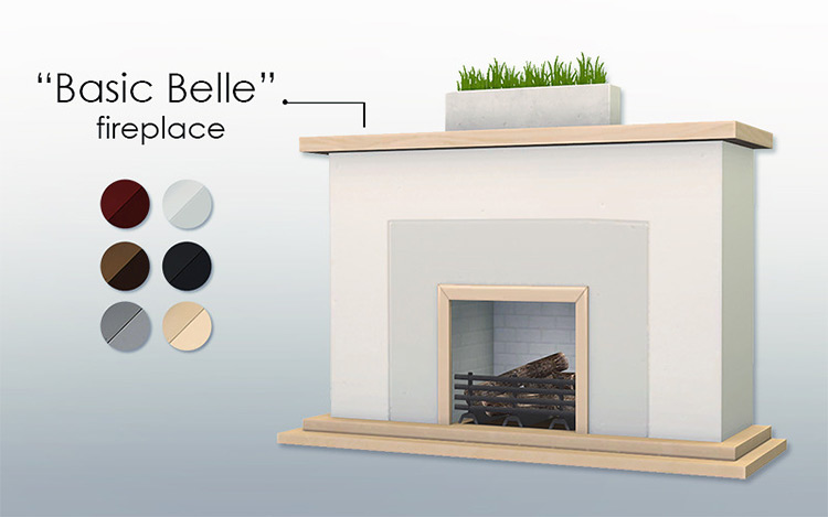 Basic Belle Fireplace / Sims 4 CC