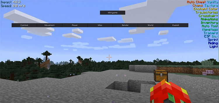 Impact Client Minecraft mod screenshot