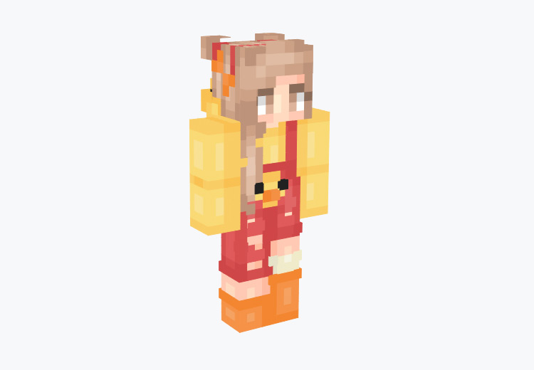 Girl Wearing Yellow Duck Overalls / Minecraft Skin