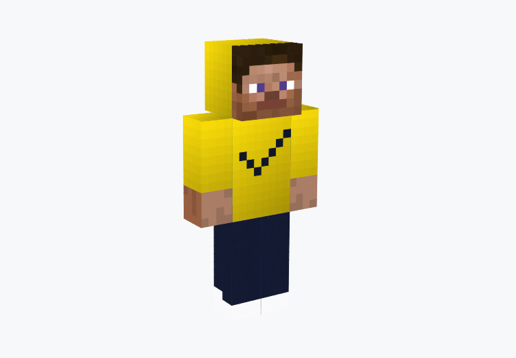 Steve in Yellow Hoodie Minecraft Skin
