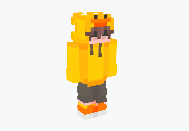 Boy in Yellow Duck Hoodie Minecraft Skin
