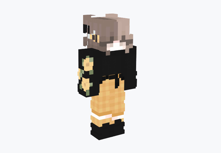 Girl with Short Hair & Yellow Pants / Minecraft Skin