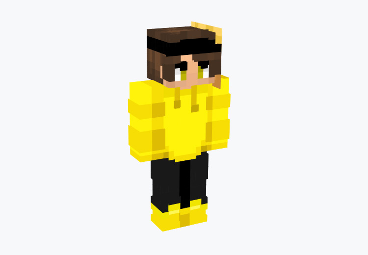 Bright Yellow Sweatshirt & Shoes / Male Minecraft Skin