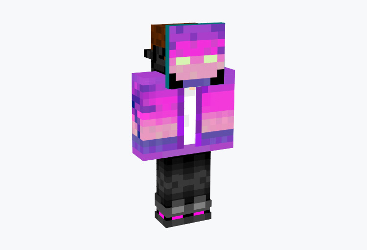 Sunset Heist Vaporwave Male in Mask / Minecraft Skin