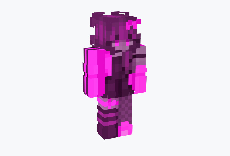 Hot Pink Vaporwave Female Minecraft Skin