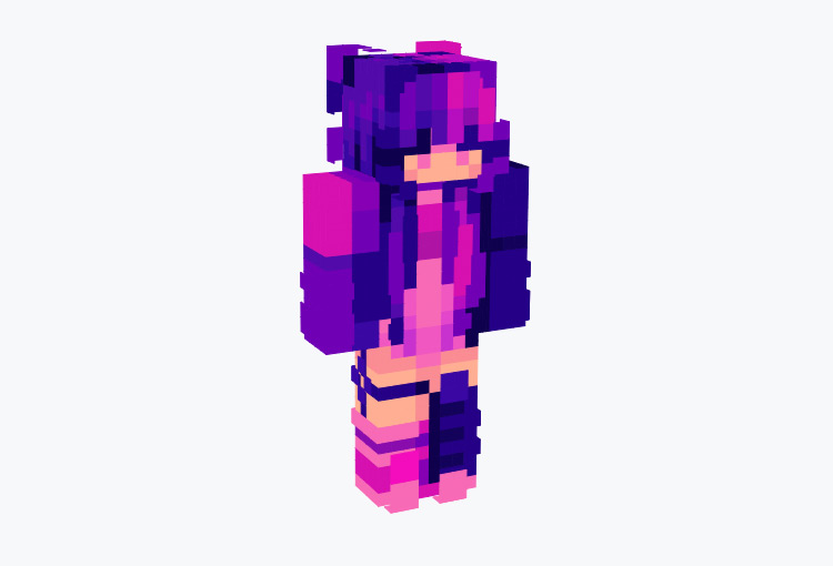 Pink & Purple Girl Minecraft Skin