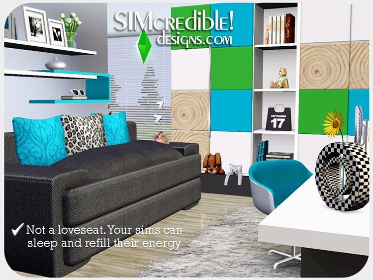Teen Edition Daybed by SIMcredible! / Sims 4 CC