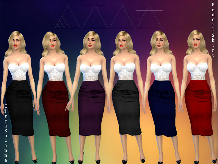 Classic Pencil Skirt by circasuzanne / Sims 4 CC