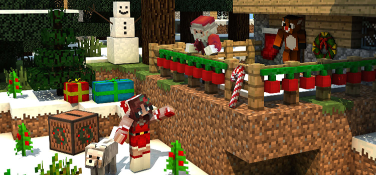 Christmas Scene with Custom Skins (Minecraft)