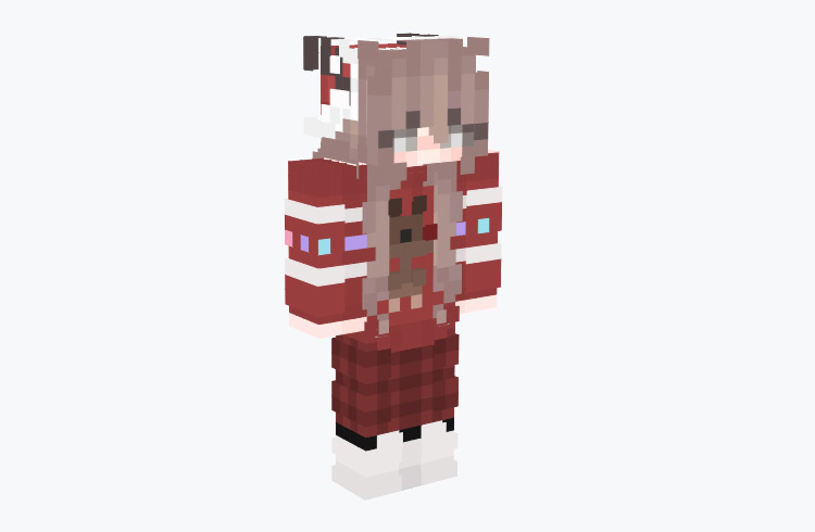 Girl in Christmas Pajamas Minecraft Skin