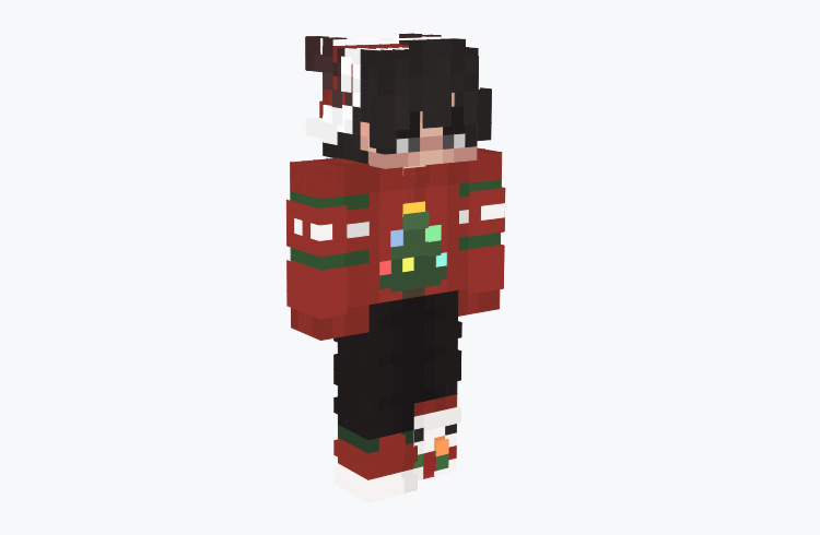 Boy Wearing a Christmas Sweater Minecraft Skin