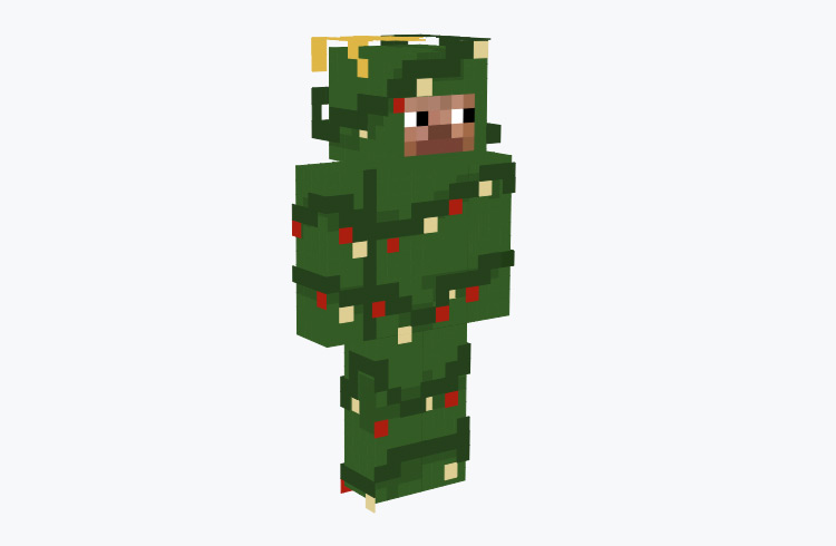 Steve Wearing A Christmas Tree Outfit / Minecraft Skin