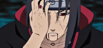 Itachi Covering Eye in Naruto Anime